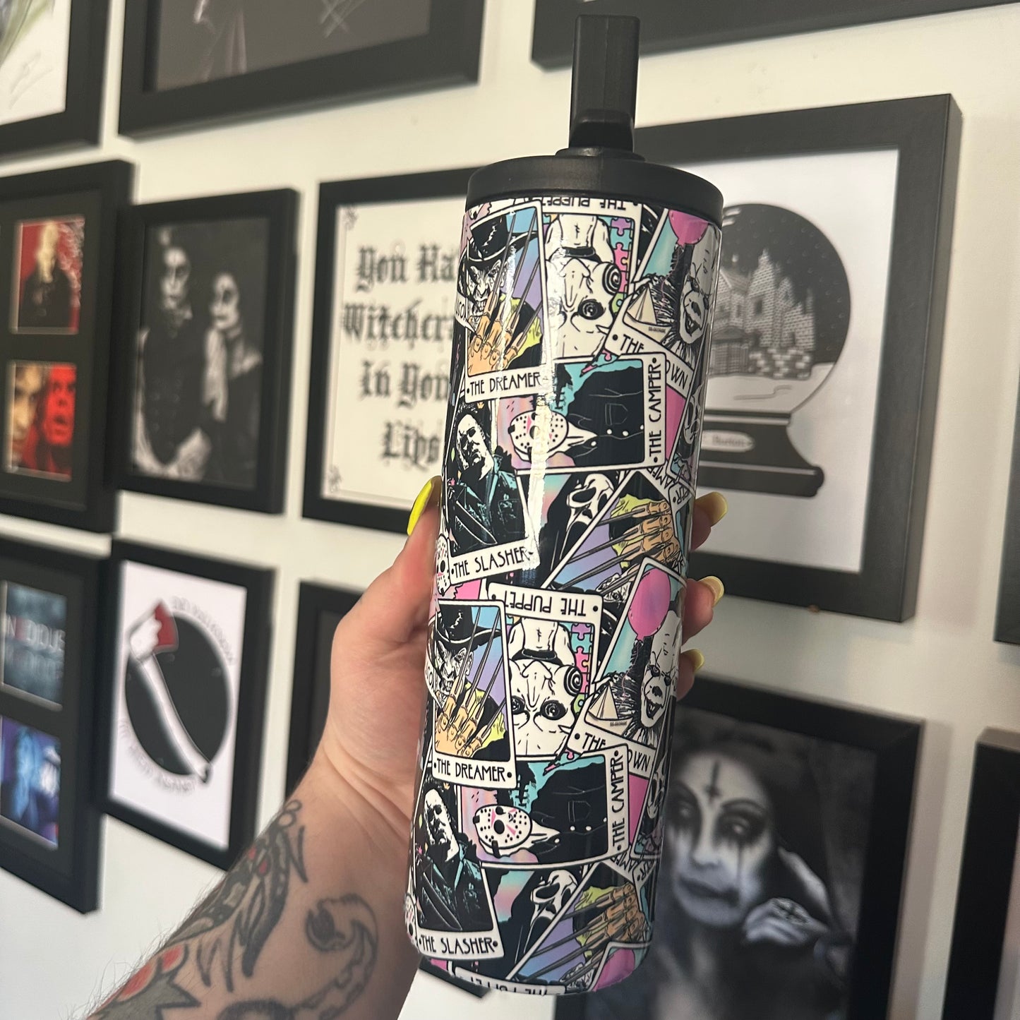 Horror Tarot 20oz Flip Lid Water-bottle - PREORDER