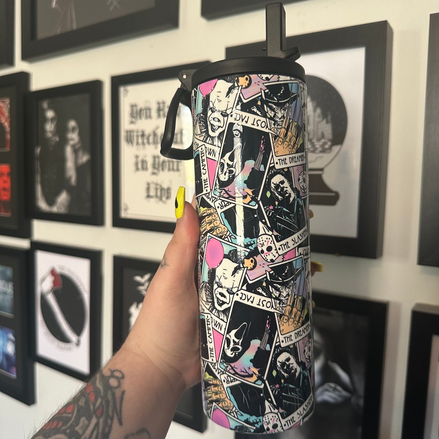 Horror Tarot 20oz Flip Lid Water-bottle - PREORDER