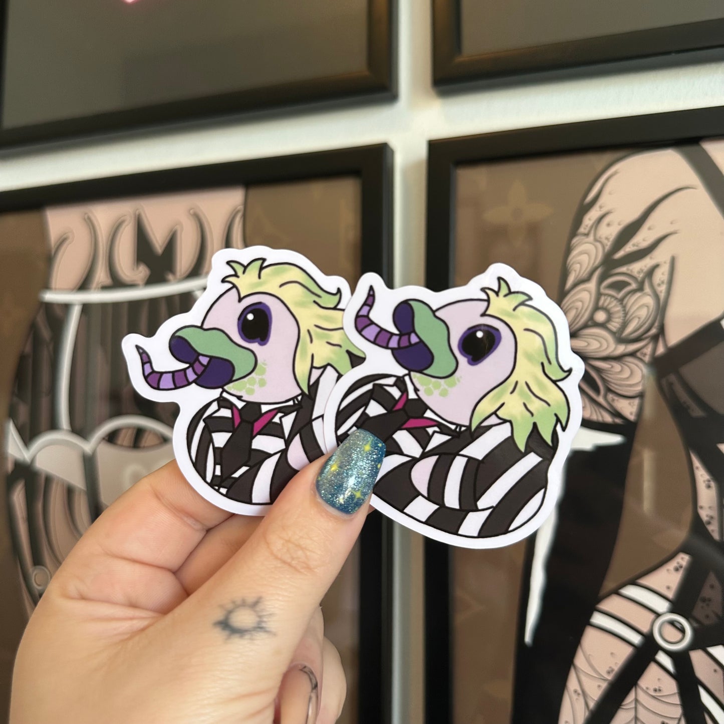 Beetle man Duck Sticker