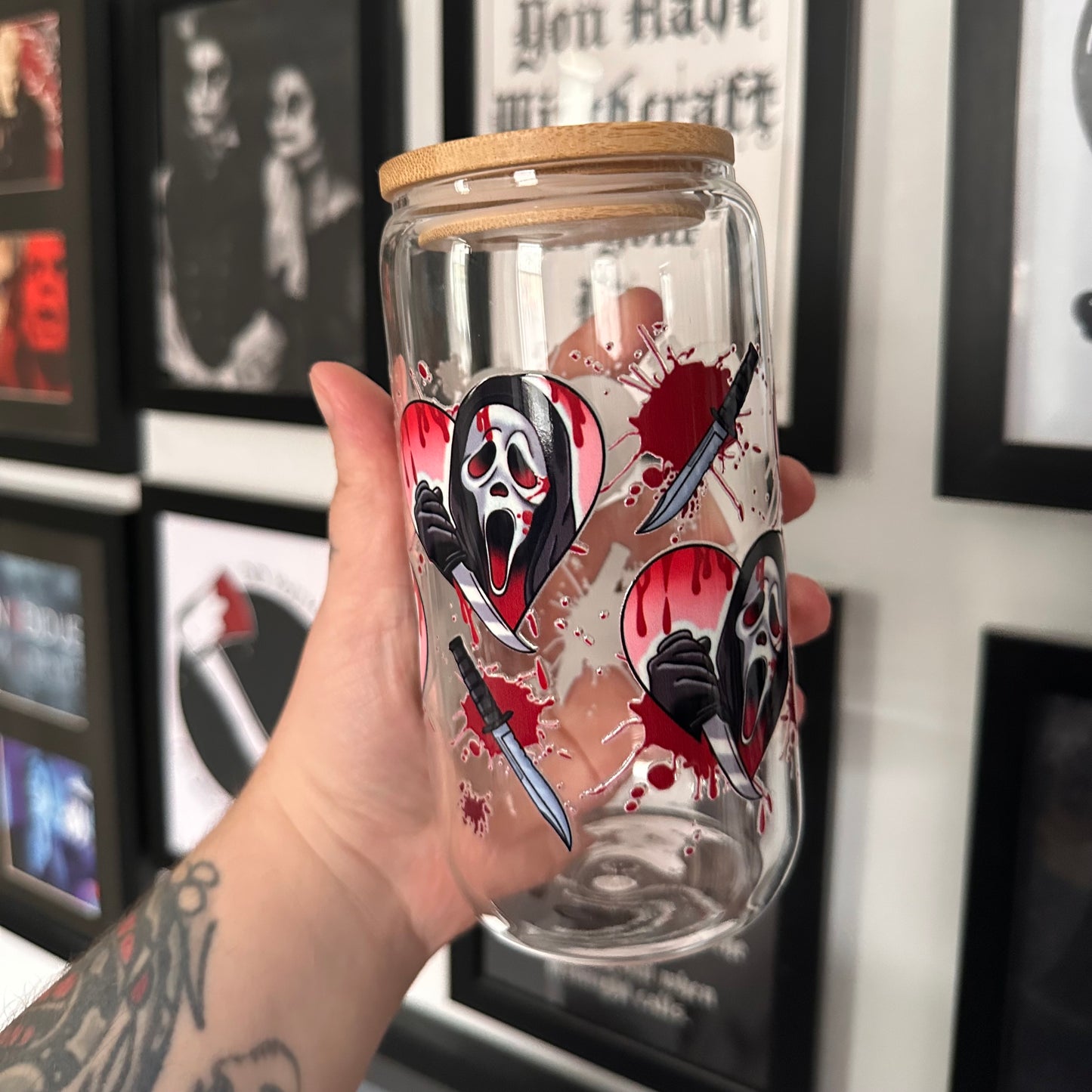 Slasher Hearts 16oz reusable cup