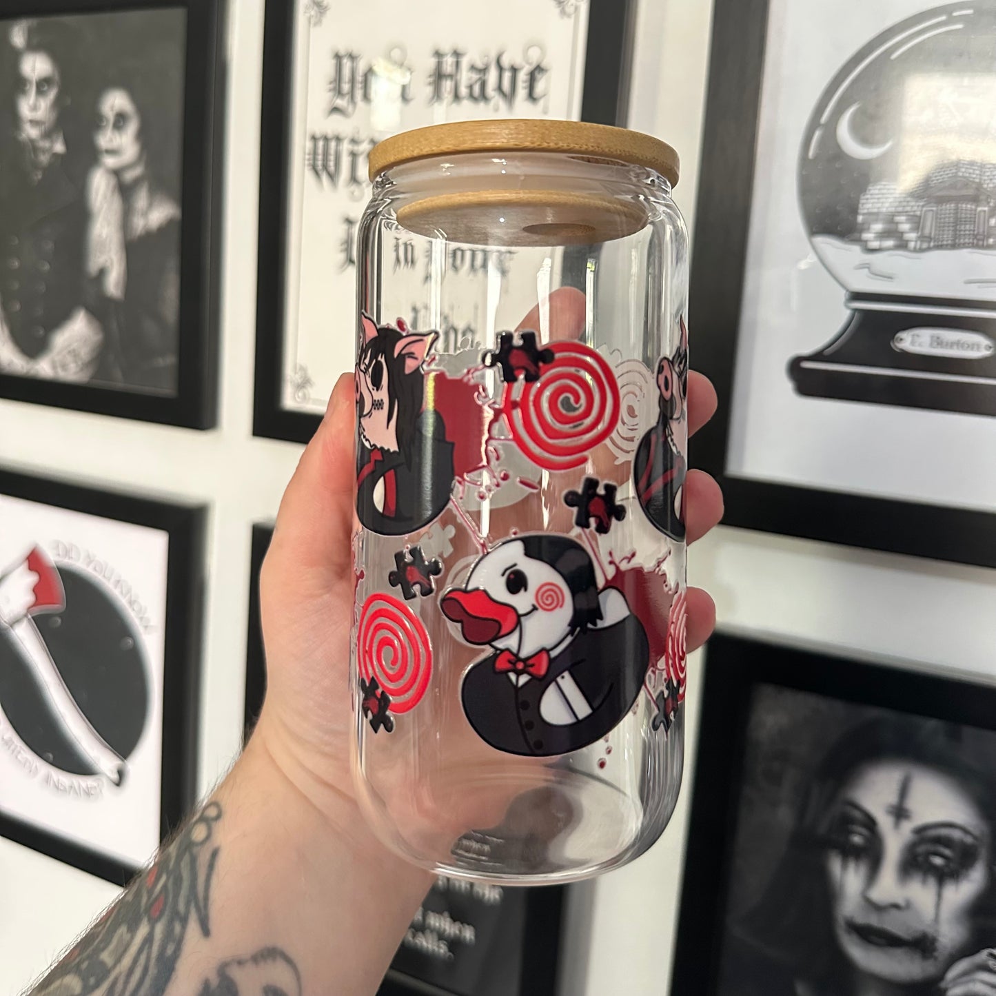 Saw duck 16oz glass Libby cup