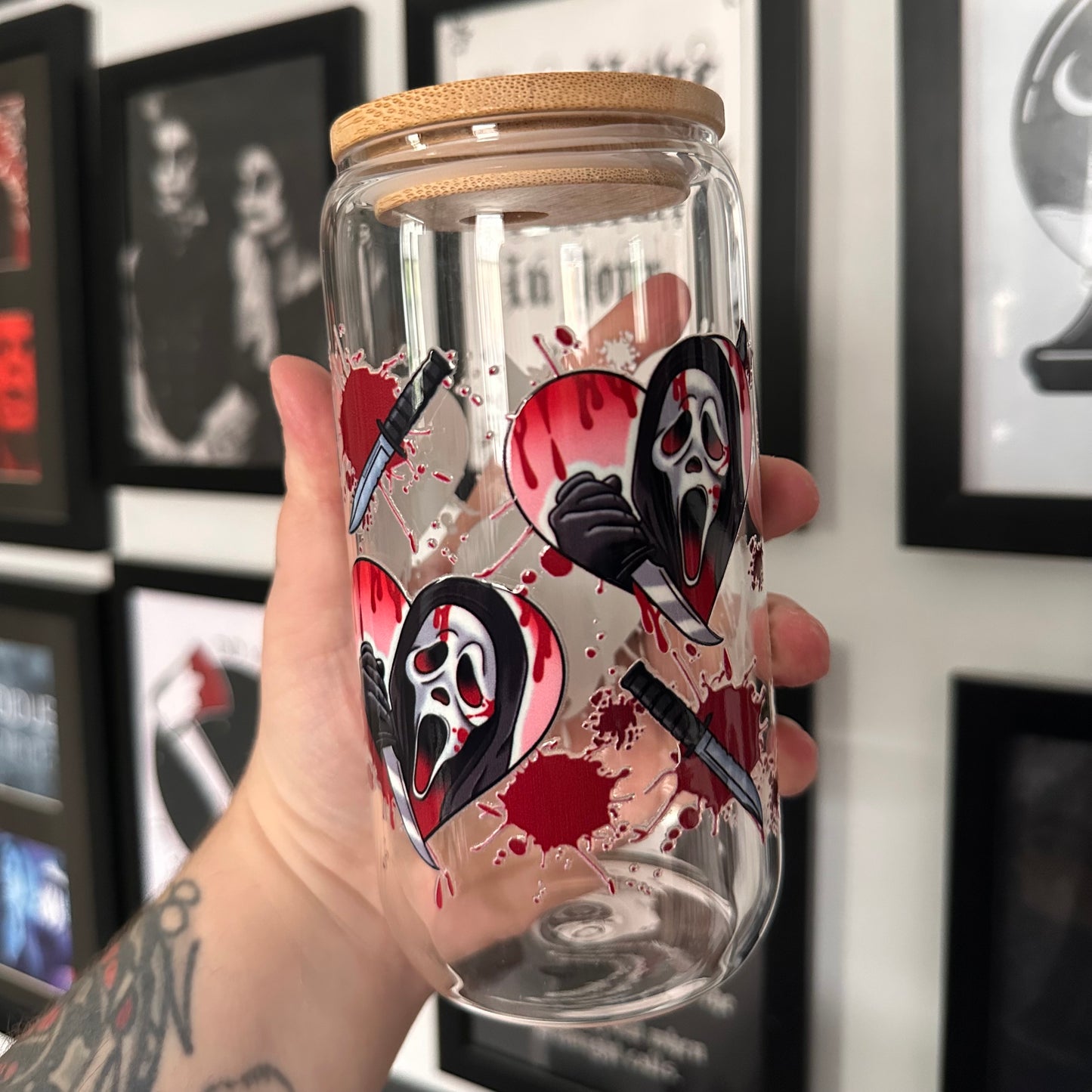 Slasher Hearts 16oz reusable cup