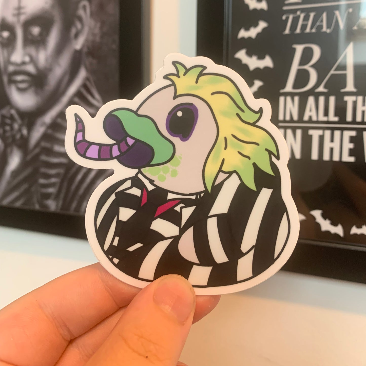 Beetle man Duck Sticker